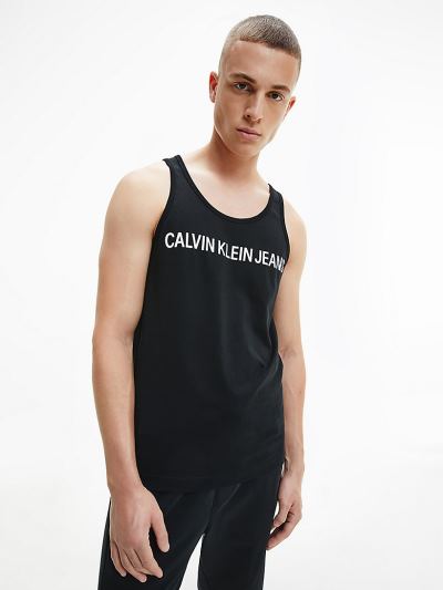 Calvin Klein Ruhák HU027443 | Calvin Klein Organic Cotton Logo Férfi Trikó Fekete
